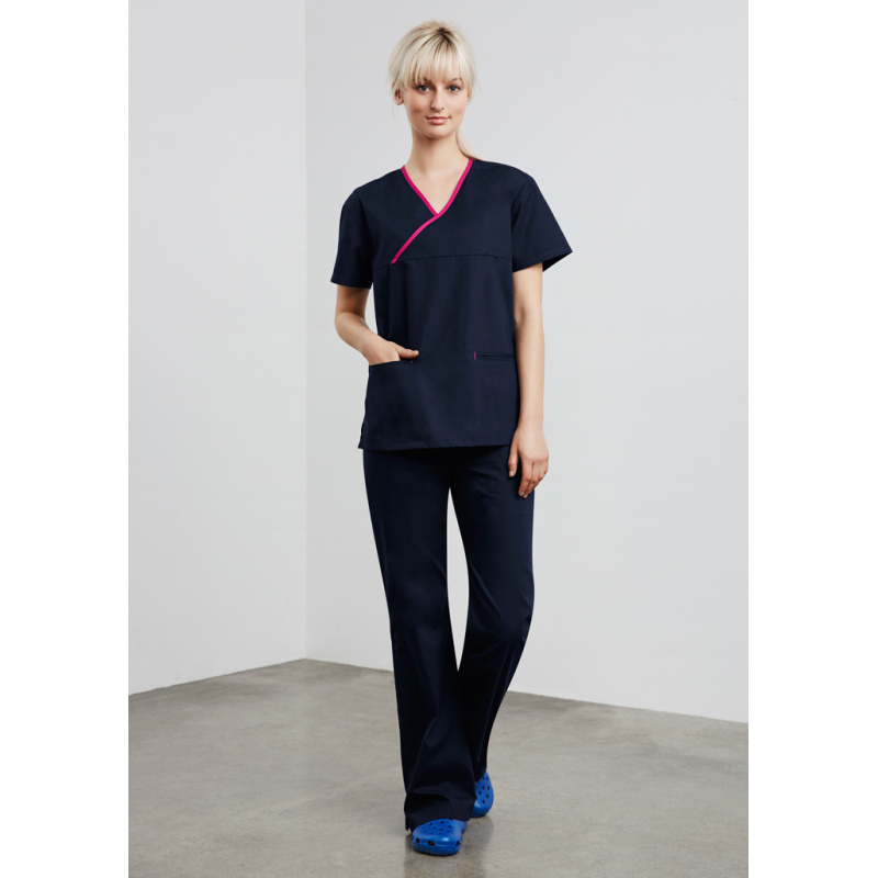 Womens Contrast Scrub Top