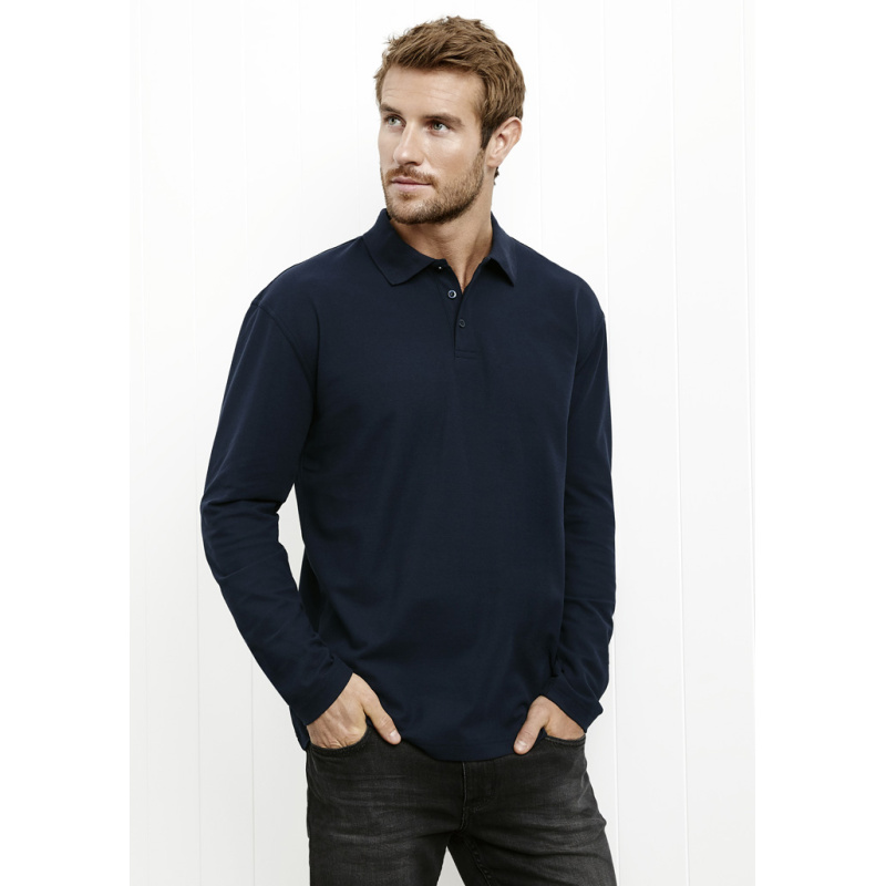 Mens Crew Long Sleeve Polo