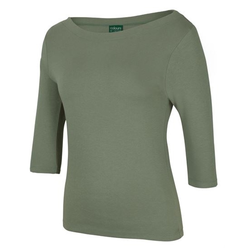 C of C Ladies 3/4 Sleeve Boat Neck Tee