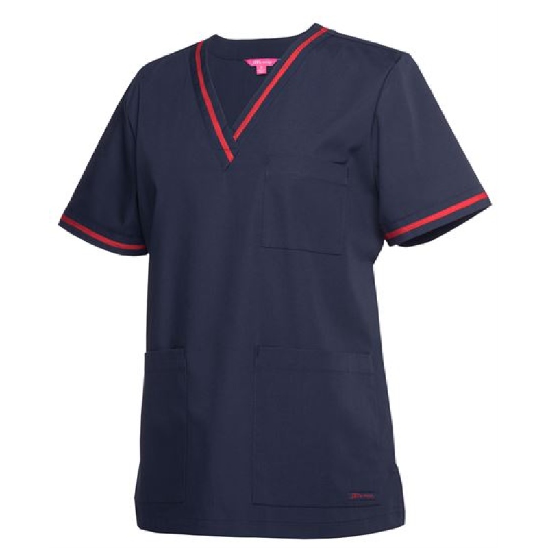 JB's Ladies Contrast Scrubs Top