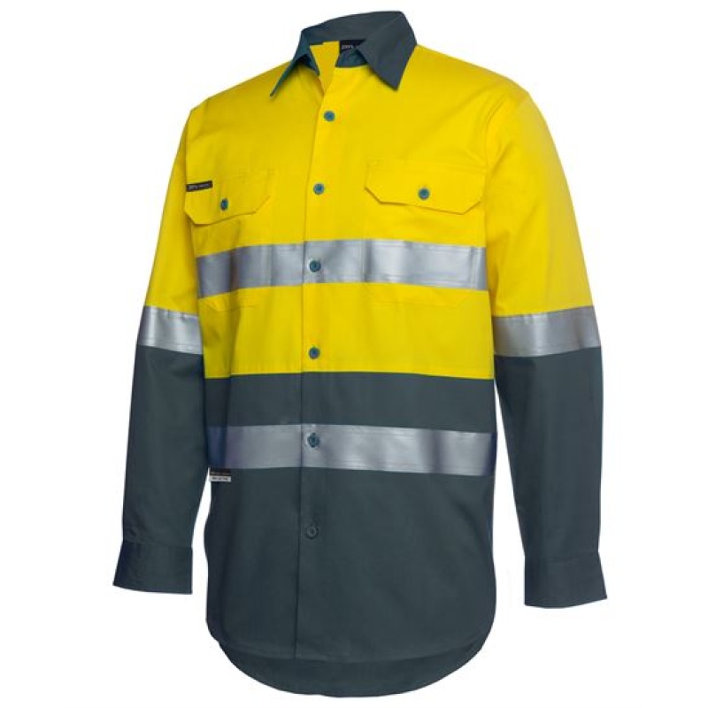 JB's Hi Vis L/S (D+N) 150G Work Shirt