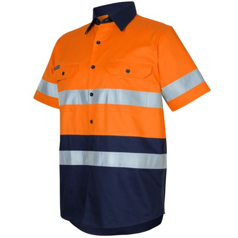 JB's Hi Vis (D+N) S/S 150g Work Shirt