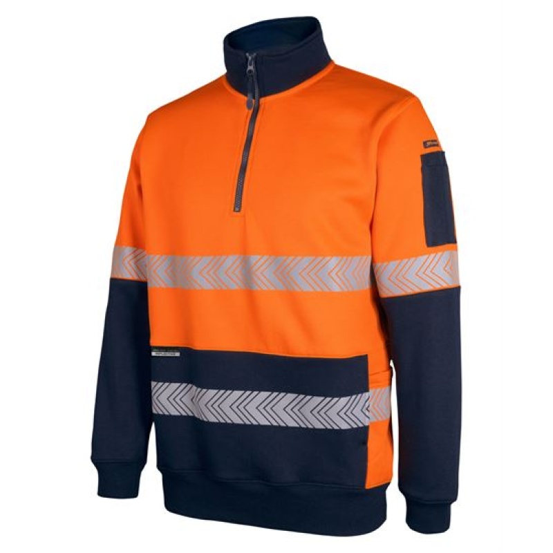JB's Hi Vis 330g 1/2 Zip Segmented Tape Fleece