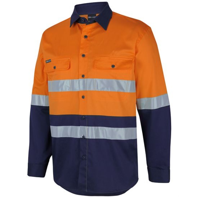 JB's Hi Vis (D+N) L/S Stretch Work Shirt