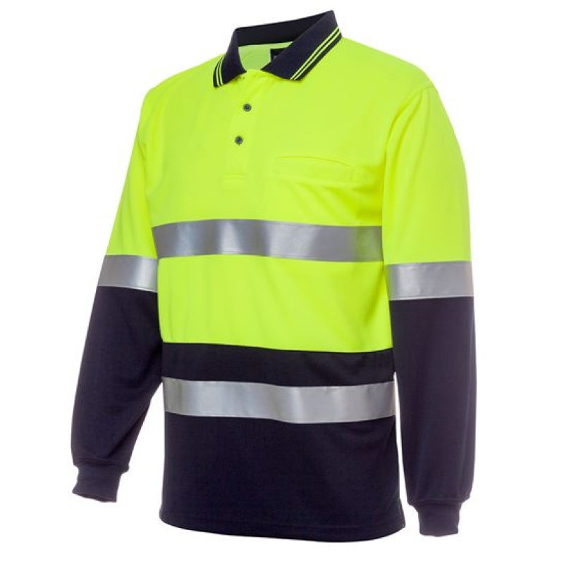 JB's Hi Vis L/S (D+N) Cotton Back Polo