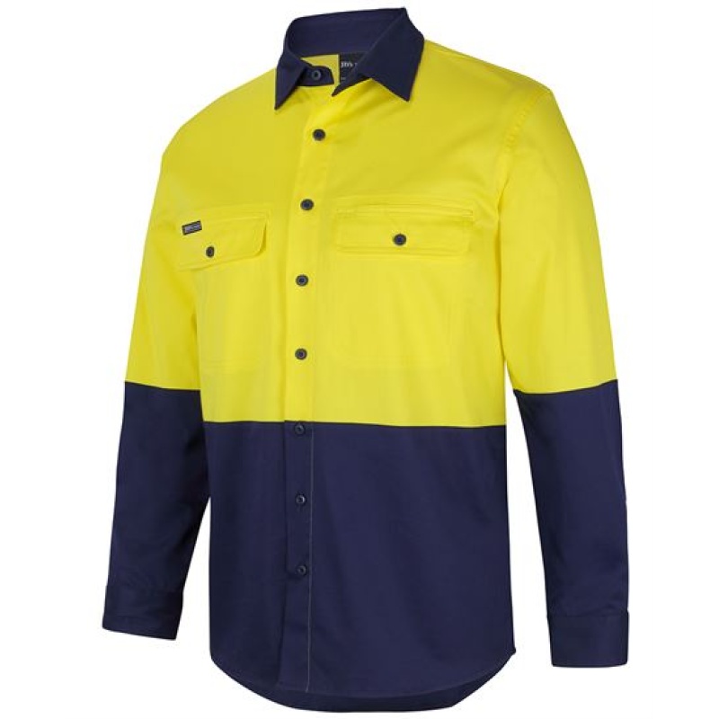 JB'S Hi Vis L/S Stretch Work Shirt