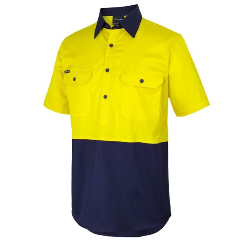 JB's Hi Vis Close Front S/S 150g Work Shirt