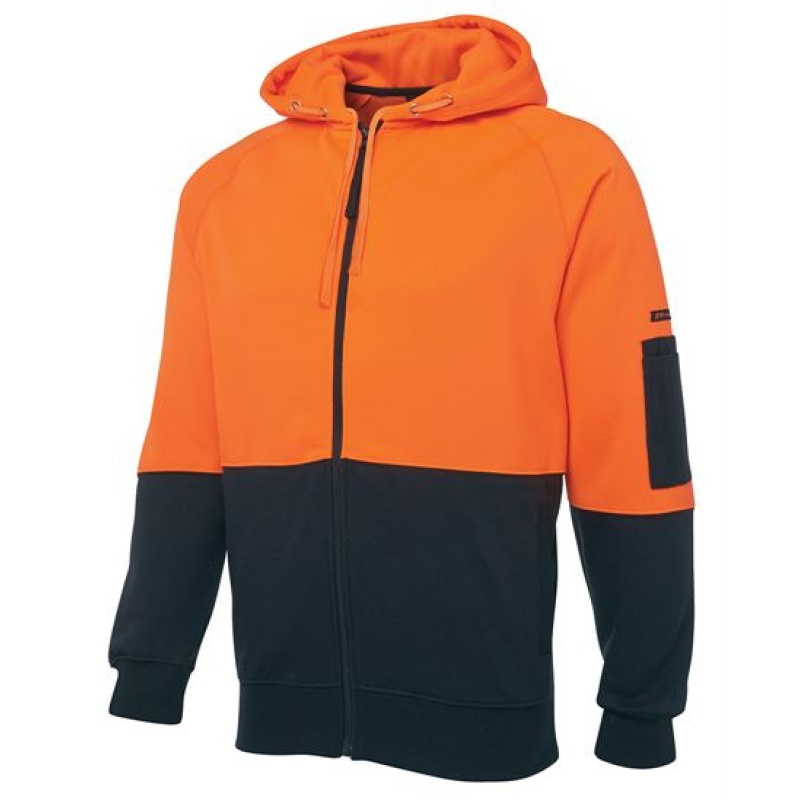 JB's Hi Vis Full Zip Fleecy Hoodie