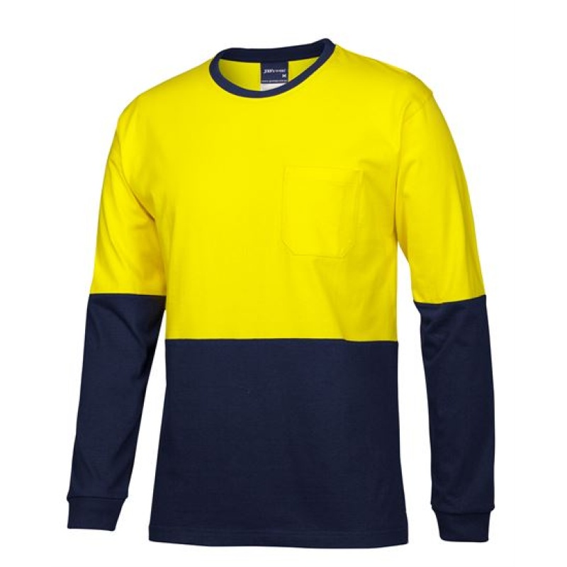 JB's Hi Vis L/S Crew Neck Cotton T-shirt