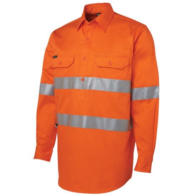 JB's Hi Vis (D+N) Close Front L/S 190g Work Shirt