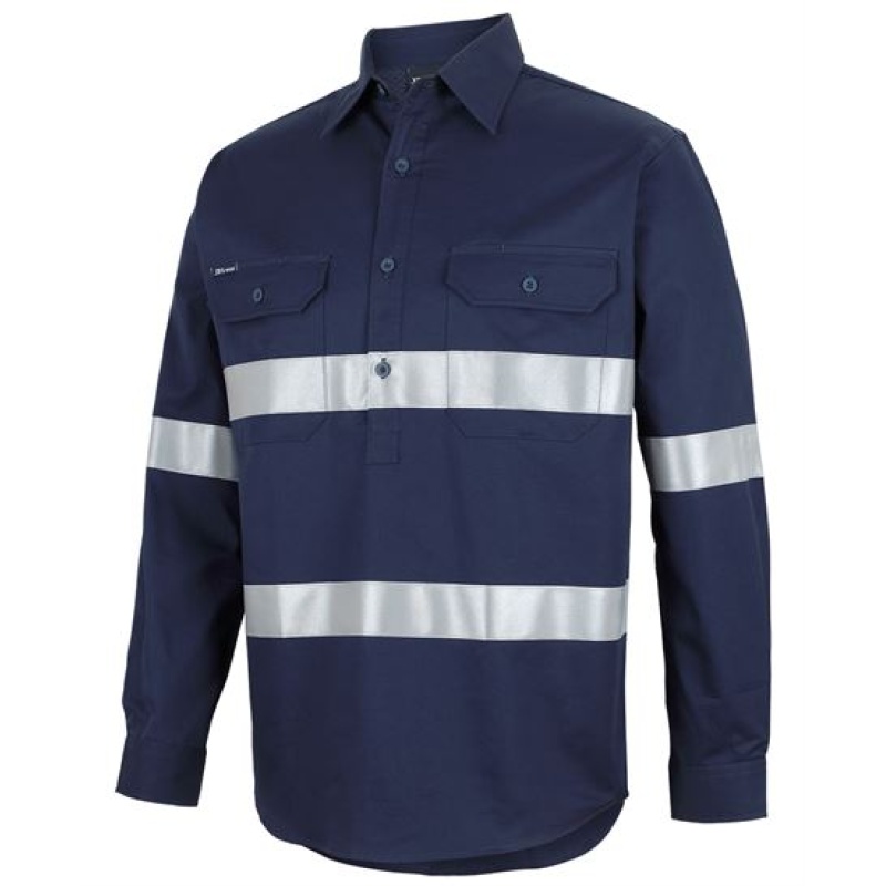 JB's Close Front L/S 150g Work Shirt Reflective Tape