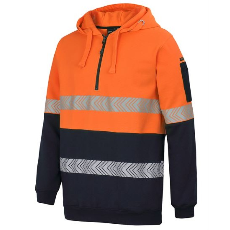 JB's Hi Vis (D+N) 1/2 Zip Segmented Tape Hoodie