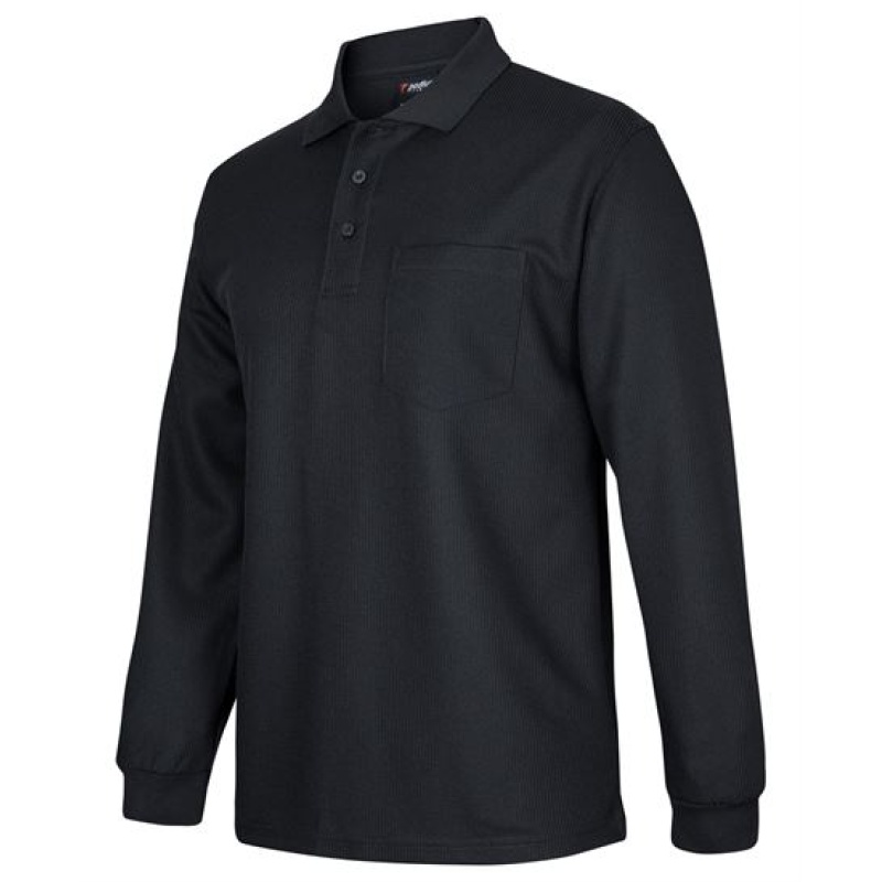 Podium L/S Waffle Pocket Polo